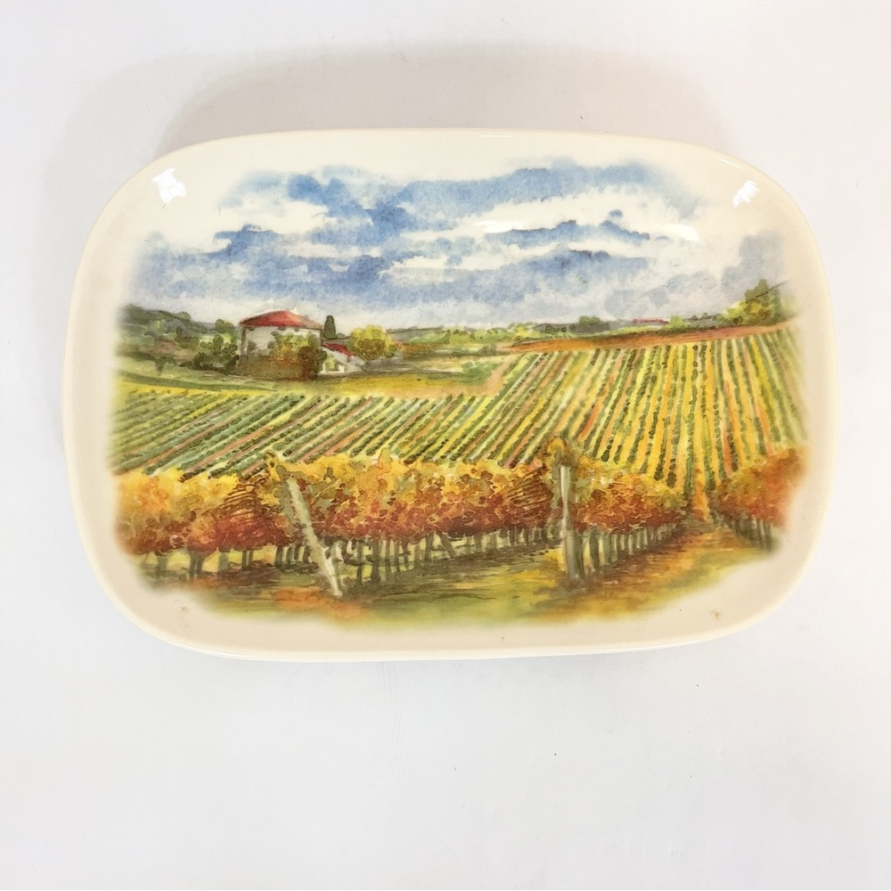 Ceramisia  Rectangle Decorative Platter Wall Decor Countryside Made In Italy